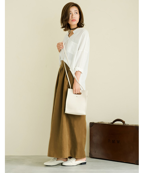 Re:EDIT（リエディ）の「ピーチスキンスカンツ/ガウチョ/ワイドパンツ[2016秋新作][リエディオリジナル][2016AW展示会][Re:EDIT/リエディ]（その他パンツ・レディース・ベージュ/オレンジ/キャメル/ブラック・LARGE/MEDIUM）」の11枚目の写真