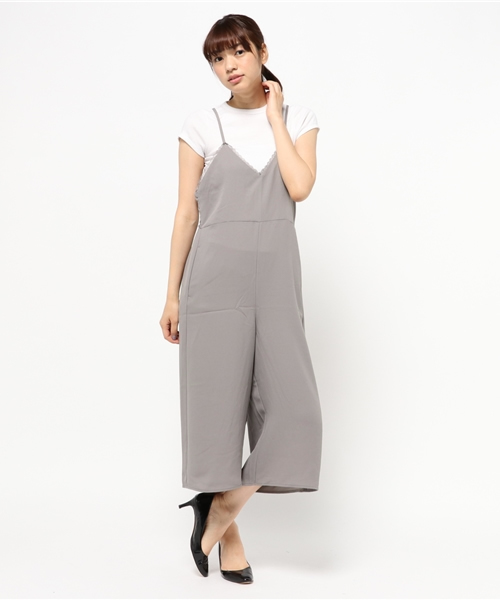 E hyphen world gallery（イーハイフンワールドギャラリー）の「ジョーゼットオールインワン（つなぎ/オールインワン・レディース・ブラック/チャコールグレー/ネイビー・FREE）」の2枚目の写真