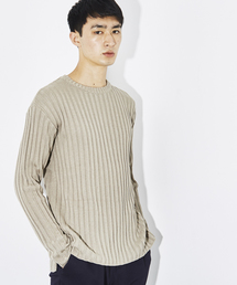 STUDIOUS | STUDIOUS ミックスウールワイドリブロングニット(ニット/セーター)