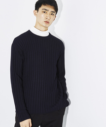 STUDIOUS | STUDIOUS ミックスウールワイドリブロングニット(ニット/セーター)