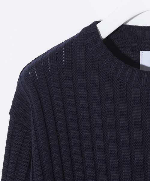 STUDIOUS（ステュディオス）の「ミックスウールワイドリブロングニット（ニット/セーター・メンズ・オフホワイト/ネイビー/ベージュ・1/3/2）」の5枚目の写真