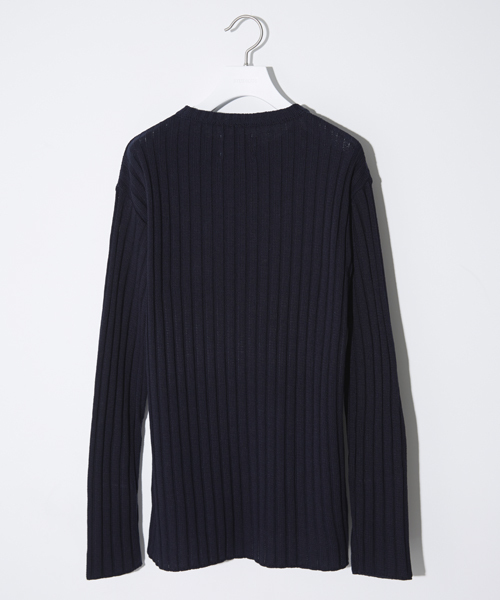 STUDIOUS（ステュディオス）の「ミックスウールワイドリブロングニット（ニット/セーター・メンズ・オフホワイト/ネイビー/ベージュ・1/3/2）」の7枚目の写真