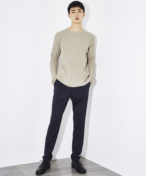 STUDIOUS（ステュディオス）の「ミックスウールワイドリブロングニット（ニット/セーター・メンズ・オフホワイト/ネイビー/ベージュ・1/3/2）」の10枚目の写真