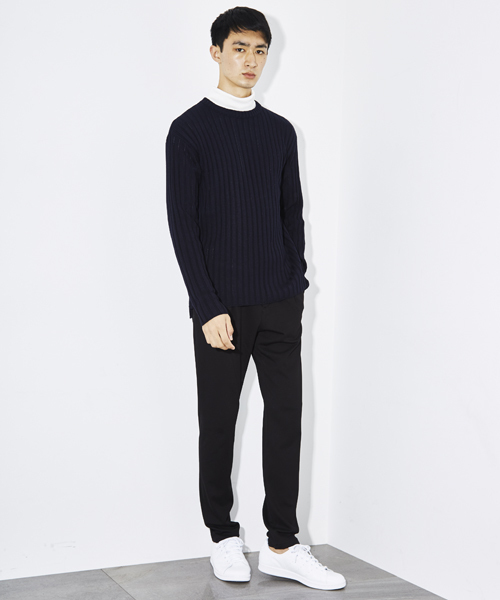 STUDIOUS（ステュディオス）の「ミックスウールワイドリブロングニット（ニット/セーター・メンズ・オフホワイト/ネイビー/ベージュ・1/3/2）」の11枚目の写真