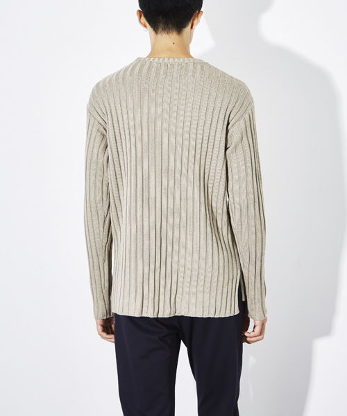 STUDIOUS（ステュディオス）の「ミックスウールワイドリブロングニット（ニット/セーター・メンズ・オフホワイト/ネイビー/ベージュ・1/3/2）」の22枚目の写真