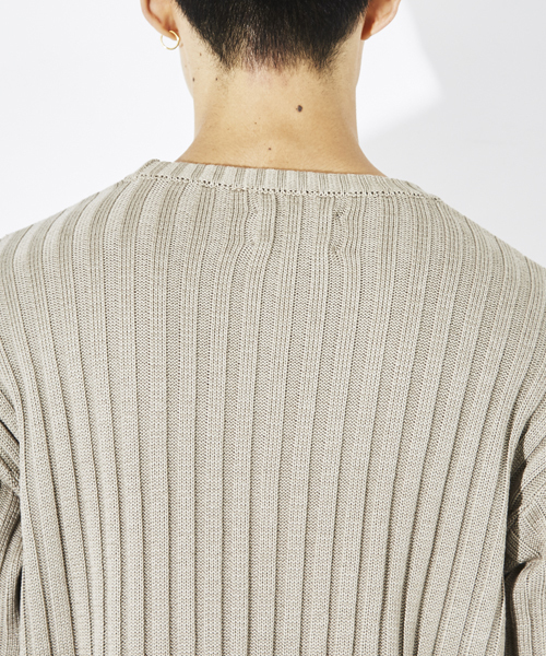 STUDIOUS（ステュディオス）の「ミックスウールワイドリブロングニット（ニット/セーター・メンズ・オフホワイト/ネイビー/ベージュ・1/3/2）」の15枚目の写真