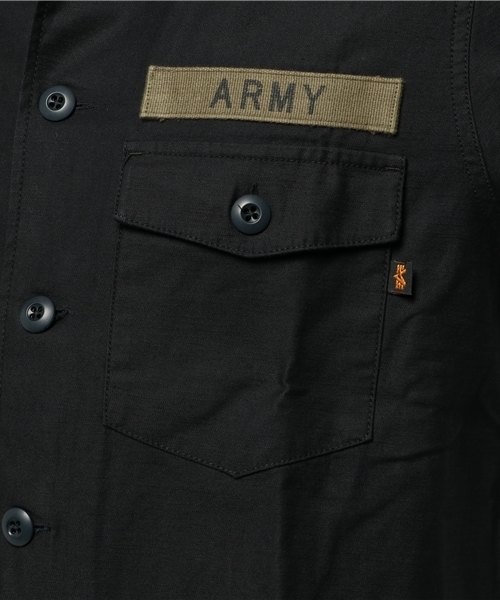 JACKROSE(ジャックローズ)の「ALPHA バック刺繍ミリタリーシャツ(シャツ/ブラウス・メンズ・ブラック/カーキ・M/L)」の7枚目の写真