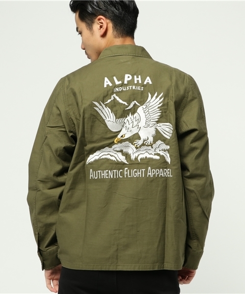 JACKROSE(ジャックローズ)の「ALPHA バック刺繍ミリタリーシャツ(シャツ/ブラウス・メンズ・ブラック/カーキ・M/L)」の10枚目の写真