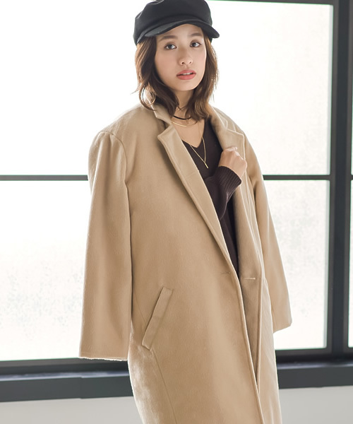 Re:EDIT（リエディ）の「選べる裏地付きあったかチェスターコート（チェスターコート・レディース・ベージュ/ダークグレー/ダークベージュ/キャメル/ライトグレー/タン/グレー/チャコールグレー/ダークブラック/ブラック/ピンクベージュ/ベージュ系その他/アッシュグレー/トップグレー・LARGE/MEDIUM）」の13枚目の写真