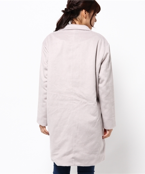 【クリーニング済】チェスターコート 裏地有り チェスターコート レディース コート ベルト付き アウター 厚手 ラシャ