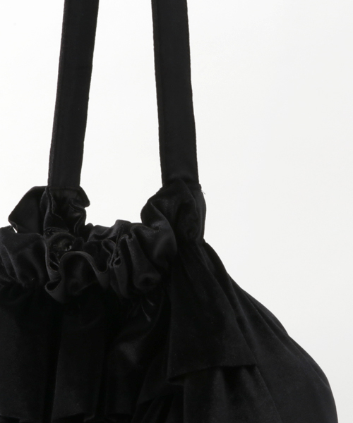 MERLOT（メルロー）の「ベロアティーアドバッグ2189（ショルダーバッグ・レディース・ブラック/ピンク/ベージュ/ブルー/ブラウン/イエロー・FREE）」の9枚目の写真