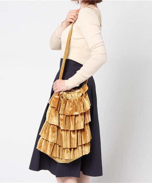 MERLOT（メルロー）の「ベロアティーアドバッグ2189（ショルダーバッグ・レディース・ブラック/ピンク/ベージュ/ブルー/ブラウン/イエロー・FREE）」の15枚目の写真