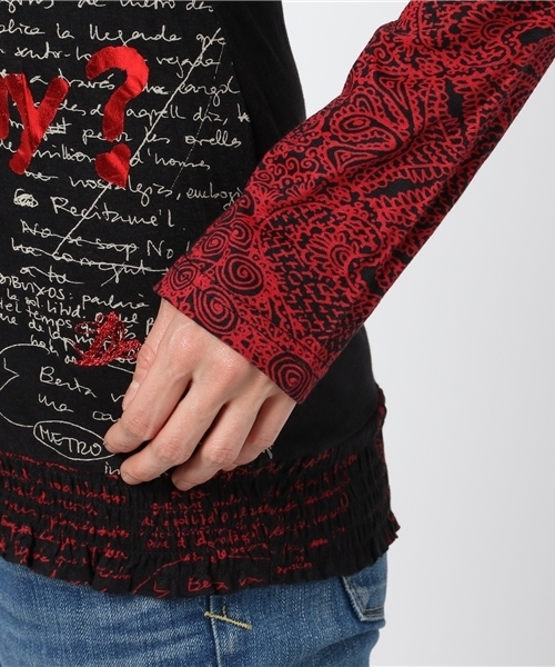 Desigual（デシグアル）の「「Desigual/デシグアル」Tシャツ（Tシャツ/カットソー・レディース・ブラック/グリーン系その他・SMALL/LARGE/X-LARGE/MEDIUM）」の4枚目の写真