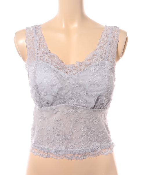 mysty woman（ミスティウーマン）の「ストレッチレースカップインビスチェ（その他トップス・レディース・グレイッシュブルー/ピンク/アイボリー/ブラック・FREE）」の4枚目の写真