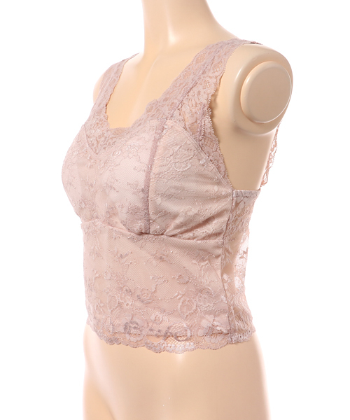 mysty woman（ミスティウーマン）の「ストレッチレースカップインビスチェ（その他トップス・レディース・グレイッシュブルー/ピンク/アイボリー/ブラック・FREE）」の5枚目の写真