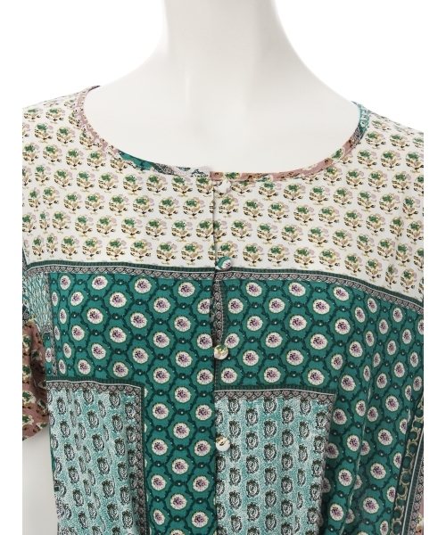 merry jenny（メリージェニー）の「パッチワークパターンマキシワンピース（ワンピース・レディース・オレンジ/ブルー/グリーン・FREE）」の5枚目の写真