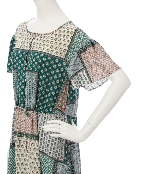 merry jenny（メリージェニー）の「パッチワークパターンマキシワンピース（ワンピース・レディース・オレンジ/ブルー/グリーン・FREE）」の6枚目の写真