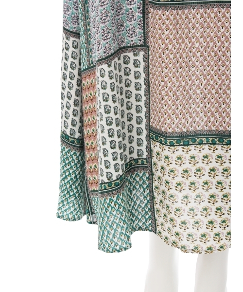 merry jenny（メリージェニー）の「パッチワークパターンマキシワンピース（ワンピース・レディース・オレンジ/ブルー/グリーン・FREE）」の7枚目の写真