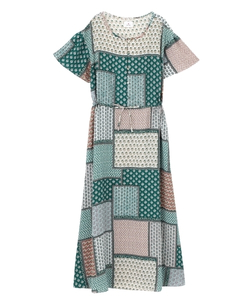 merry jenny（メリージェニー）の「パッチワークパターンマキシワンピース（ワンピース・レディース・オレンジ/ブルー/グリーン・FREE）」の8枚目の写真