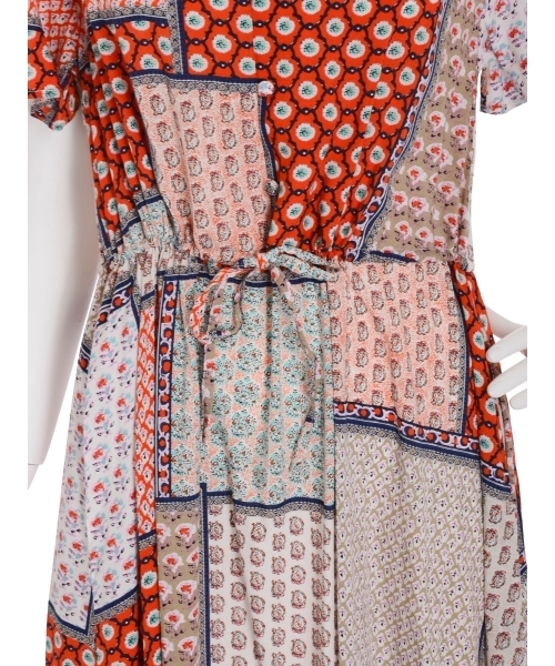 merry jenny（メリージェニー）の「パッチワークパターンマキシワンピース（ワンピース・レディース・オレンジ/ブルー/グリーン・FREE）」の9枚目の写真