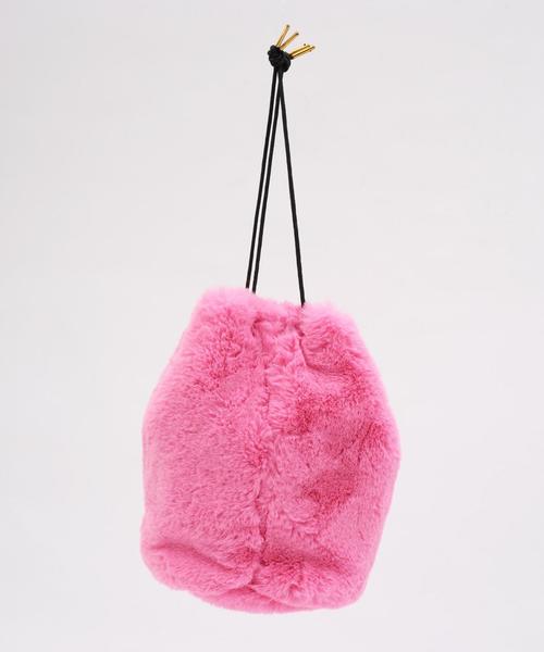 ODETTE E ODILE(オデットエオディール)の「O フェイクファー キンチャクバッグ(ハンドバッグ・レディース・ライトグレー/ダークブラウン/ベージュ/ピンク/ワイン/グレー・FREE)」の6枚目の写真