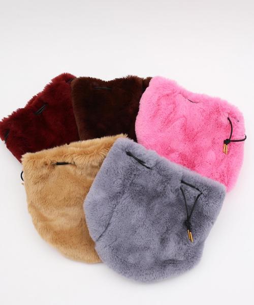 ODETTE E ODILE(オデットエオディール)の「O フェイクファー キンチャクバッグ(ハンドバッグ・レディース・ライトグレー/ダークブラウン/ベージュ/ピンク/ワイン/グレー・FREE)」の8枚目の写真