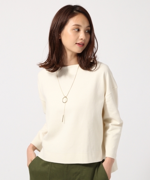 GLOBAL WORK（グローバルワーク）の「ムジワイドプルオーバー/763641（Tシャツ/カットソー・レディース・ライトパープル/グリーン/ホワイト/ベージュ系その他/ネイビー・MEDIUM/LARGE）」の2枚目の写真