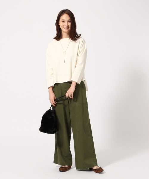 GLOBAL WORK（グローバルワーク）の「ムジワイドプルオーバー/763641（Tシャツ/カットソー・レディース・ライトパープル/グリーン/ホワイト/ベージュ系その他/ネイビー・MEDIUM/LARGE）」の6枚目の写真