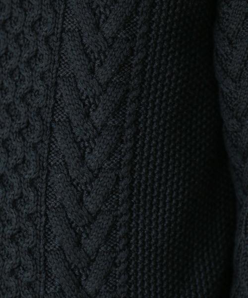 green label relaxing（グリーンレーベルリラクシング）の「CM アラン ラグラン クルーネック ニット ◆（ニット/セーター・メンズ・ブラック/ベージュ/パープル・X-LARGE/SMALL/MEDIUM/LARGE）」の10枚目の写真