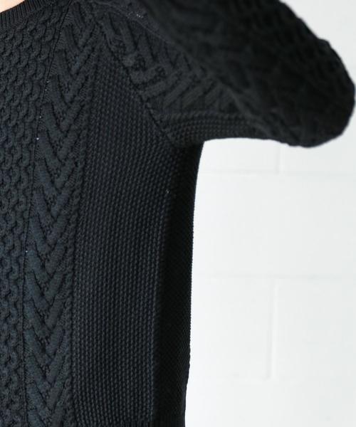 green label relaxing（グリーンレーベルリラクシング）の「CM アラン ラグラン クルーネック ニット ◆（ニット/セーター・メンズ・ブラック/ベージュ/パープル・X-LARGE/SMALL/MEDIUM/LARGE）」の11枚目の写真