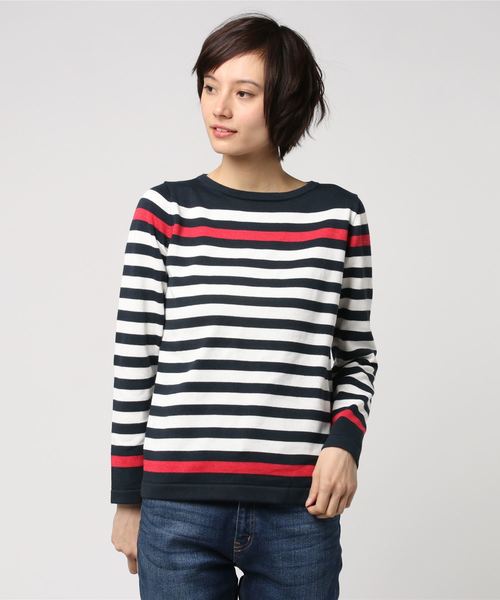 AIGLE（エーグル）の「ラユールプルオーバー（ニット/セーター・レディース・ホワイト/ダークネイビー・36/38/40）」の5枚目の写真
