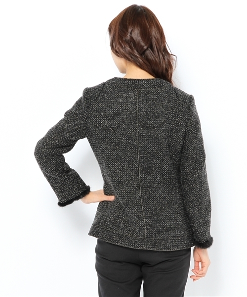 お値下げ！EFFE BEAMS トリムツイードジャケット　38 EFFE BEAMS（エッフェビームス）の「EFFE BEAMS / ミンク トリム