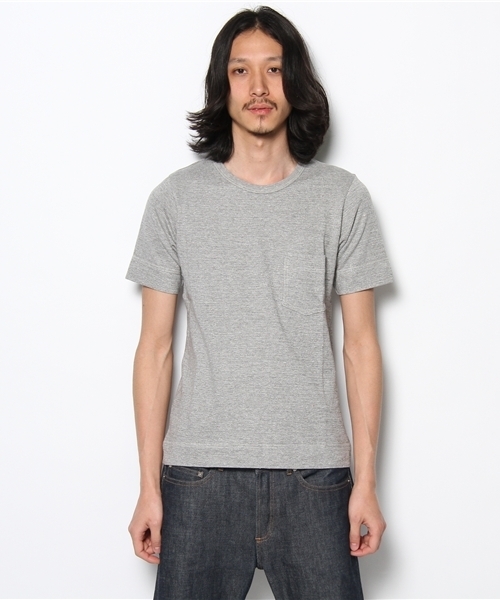 A VONTADE（アボンタージ）の「A VONTADE/Nepped Top Pocket T-Shirt（Tシャツ/カットソー・メンズ・ブルー/グレー/ベージュ・LARGE/SMALL/MEDIUM）」の2枚目の写真