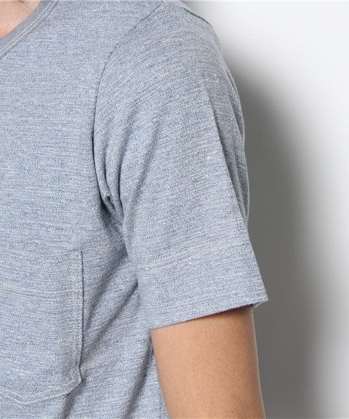 A VONTADE（アボンタージ）の「A VONTADE/Nepped Top Pocket T-Shirt（Tシャツ/カットソー・メンズ・ブルー/グレー/ベージュ・LARGE/SMALL/MEDIUM）」の7枚目の写真