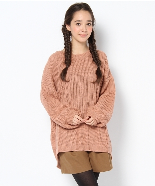 WHO'S WHO gallery（フーズフーギャラリー）の「ローゲージビッグニット（ニット/セーター・レディース・ブラック/ホワイト/ピンク・FREE）」の12枚目の写真