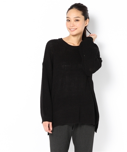 WHO'S WHO gallery（フーズフーギャラリー）の「ローゲージビッグニット（ニット/セーター・レディース・ブラック/ホワイト/ピンク・FREE）」の13枚目の写真