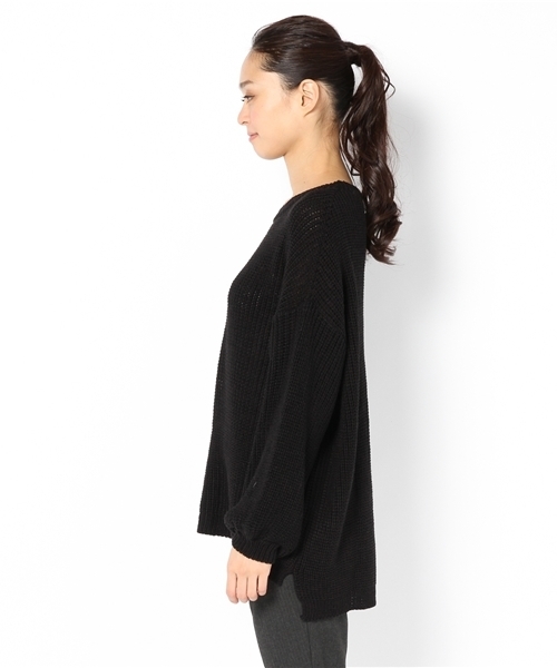 WHO'S WHO gallery（フーズフーギャラリー）の「ローゲージビッグニット（ニット/セーター・レディース・ブラック/ホワイト/ピンク・FREE）」の5枚目の写真