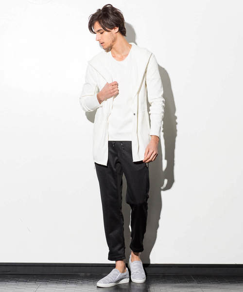 CDM BY CARPEDIEM（シーディーエムバイカルペディエム）の「CDM BY CARPEDIEM(シーディーエム バイ カルペディエム)カットオフフーディカーディガン（カーディガン/ボレロ・メンズ・ホワイト/ブラック/チャコールグレー・MEDIUM/LARGE/SMALL）」の9枚目の写真