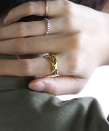 【YArKA/ヤーカ】silver925 3layer plate ring [oas]/シルバー925 3レイヤープレートリング