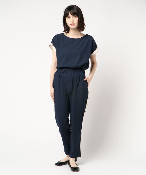 minius（ミニウス）の「ラインテープフレンチセットアップ/レディース オーバーサイズ セットアップ（セットアップ・レディース・ブラック/ネイビー・MEDIUM/LARGE）」の2枚目の写真