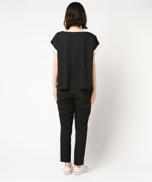 minius（ミニウス）の「ラインテープフレンチセットアップ/レディース オーバーサイズ セットアップ（セットアップ・レディース・ブラック/ネイビー・MEDIUM/LARGE）」の4枚目の写真