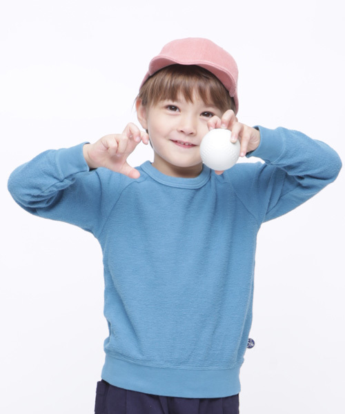 RUGGEDWORKS（ラゲッドワークス）の「ミニ裏毛起毛裏使いトレーナー（スウェット・キッズ・ライトブルー/レッド/ローズ/ブルー系その他4・80ｃｍ/90cm/110cm/100cm/120cm/130cm/140cm）」の2枚目の写真