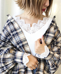 apres jour | スカラップレースロングスリーブ【ZOZOTOWN限定アイテム】(Tシャツ/カットソー)