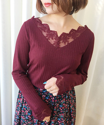 apres jour | スカラップレースロングスリーブ【ZOZOTOWN限定アイテム】(Tシャツ/カットソー)