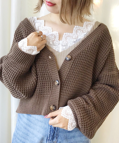 apres jour（アプレジュール）の「スカラップレースロングスリーブ【ZOZOTOWN限定アイテム】（Tシャツ/カットソー・レディース・オフホワイト/ブラック/ボルドー/ベージュ/モカ・フリー）」の12枚目の写真