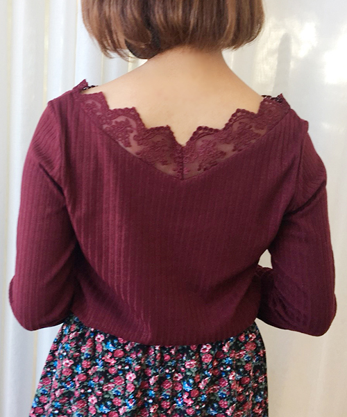 apres jour（アプレジュール）の「スカラップレースロングスリーブ【ZOZOTOWN限定アイテム】（Tシャツ/カットソー・レディース・オフホワイト/ブラック/ボルドー/ベージュ/モカ・フリー）」の18枚目の写真