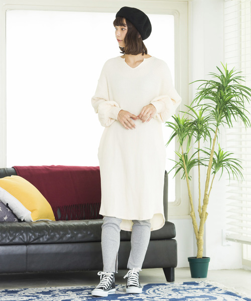 WEGO（ウィゴー）の「WEGO/テレコリブレギンス（レギンス/スパッツ・レディース・ブラック/アイボリー/杢グレー/ライトベージュ・FREE）」の14枚目の写真