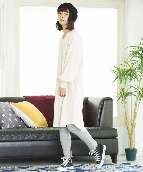 WEGO（ウィゴー）の「WEGO/テレコリブレギンス（レギンス/スパッツ・レディース・ブラック/アイボリー/杢グレー/ライトベージュ・FREE）」の16枚目の写真