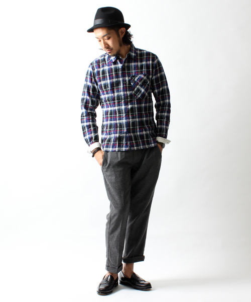 BEAMS（ビームス）の「□BEAMS / ビッグポケット タイトチェックシャツ　（シャツ/ブラウス・メンズ・ベージュ/レッド/ネイビー・SMALL/MEDIUM/LARGE/X-LARGE）」の16枚目の写真