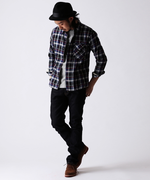 BEAMS（ビームス）の「□BEAMS / ビッグポケット タイトチェックシャツ　（シャツ/ブラウス・メンズ・ベージュ/レッド/ネイビー・SMALL/MEDIUM/LARGE/X-LARGE）」の17枚目の写真